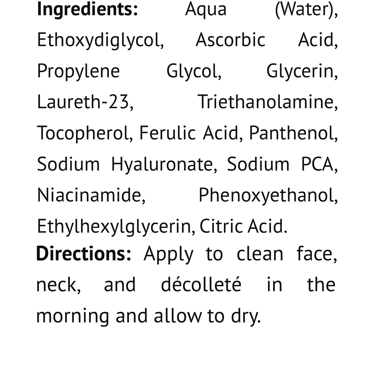 Vitamin C, B, E + Ferulic Antioxidant Serum